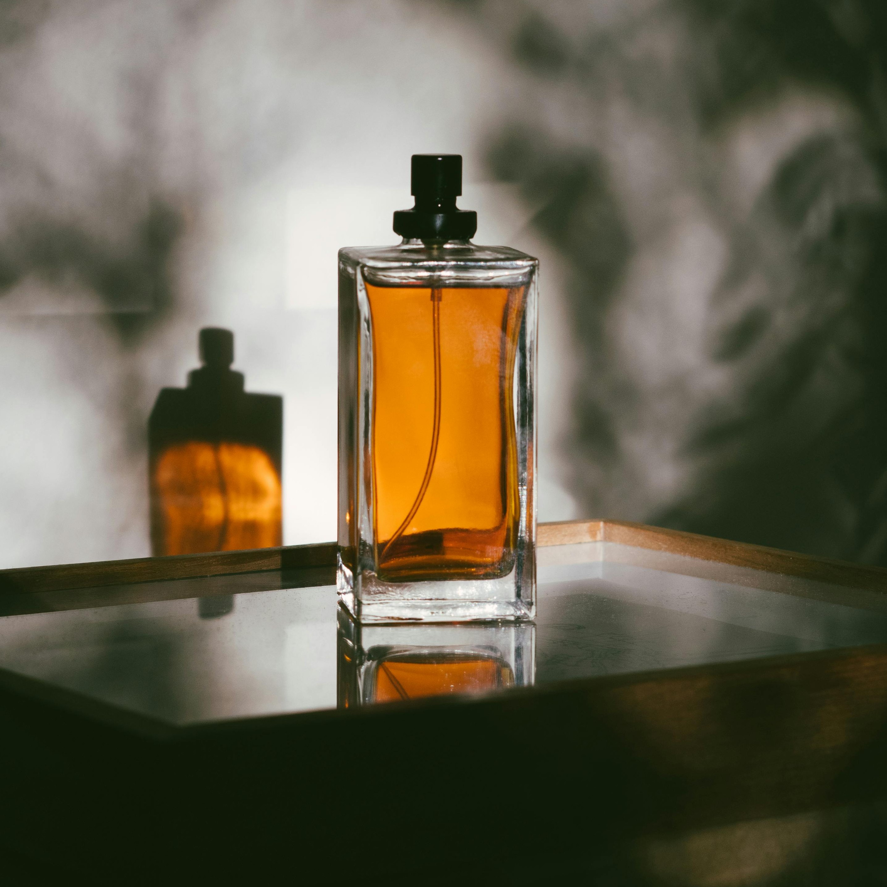 Elegant natural perfume bottles with botanical extracts